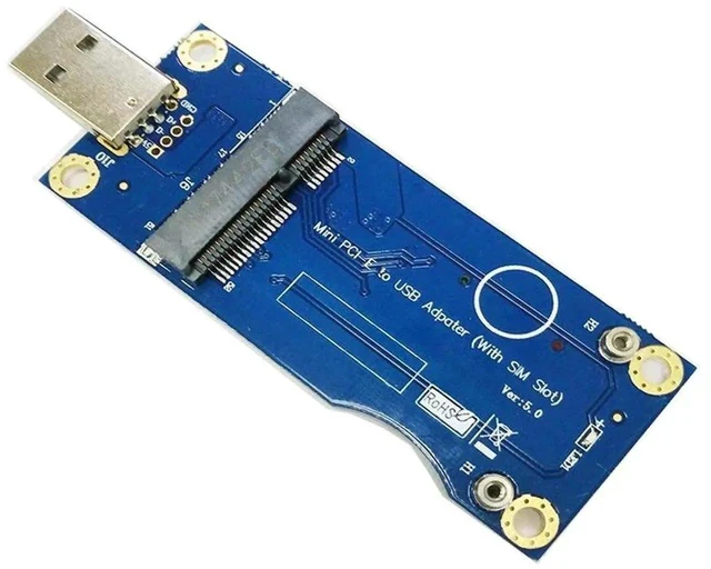 Alt view image 3 of 5 - Mini PCI-E to USB Adapter with SIM Card Slot for WWAN/LTE Module (Industrial-Grade)