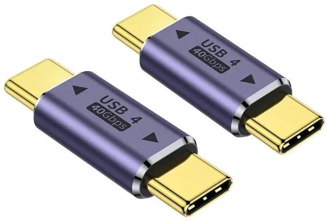 Main image of USB C Male to Male Adapter (2 Pack), USB Type C Connector Extender Compatible with Thunderbolt 4/3 Support up to 100W Charging, 40Gbps Data Transfer and 8K@60Hz Video