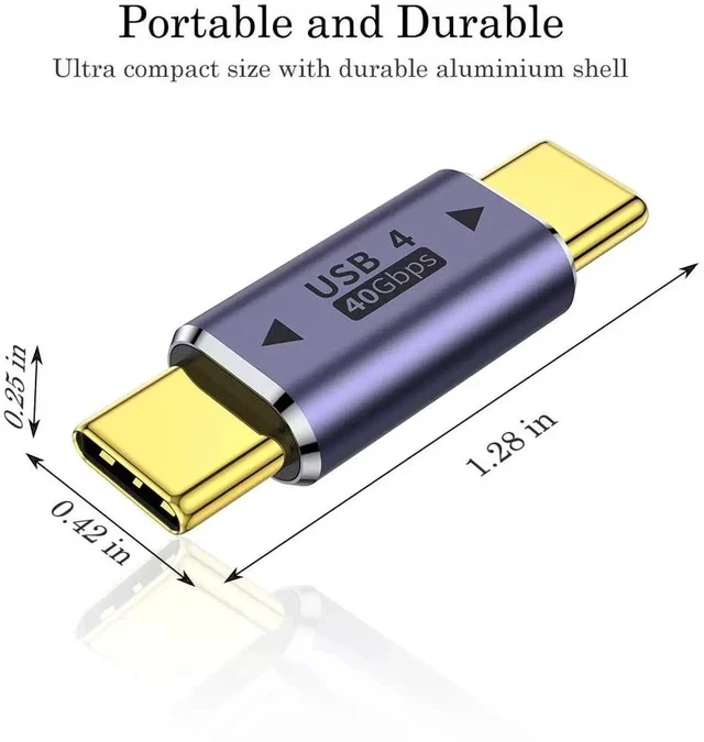 Alt view image 5 of 7 - USB C Male to Male Adapter (2 Pack), USB Type C Connector Extender Compatible with Thunderbolt 4/3 Support up to 100W Charging, 40Gbps Data Transfer and 8K@60Hz Video