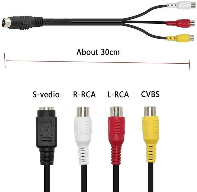 Alt view image 4 of 7 - 4 Pin S-Video to 3 RCA AV Female Cable for TV PC Computer Video AV Projector for Video TV Laptop Adapter Cable (27cm)