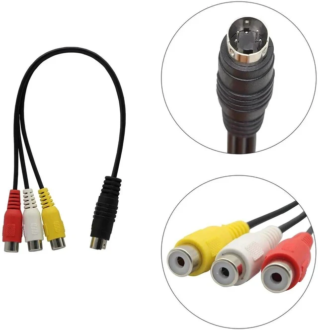 Alt view image 5 of 7 - 4 Pin S-Video to 3 RCA AV Female Cable for TV PC Computer Video AV Projector for Video TV Laptop Adapter Cable (27cm)