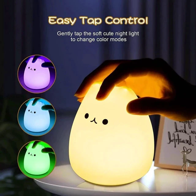 Alt view image 4 of 7 - Gemdeck LED Cat Night Light, Battery Powered Silicone Cute Cat Nursery Lights with 7-Color