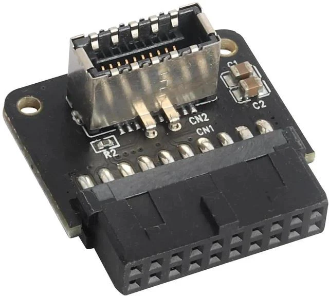 Main image of 1Pack 90 Degree Type E 3.1 to USB 3.0 19Pin Header Adapter Up 90 Degree USB3.1 Female Front Panel Header to USB 3.0 19Pin Female Header Extension Adapter for Computer Motherboard.(19Pin/UP)