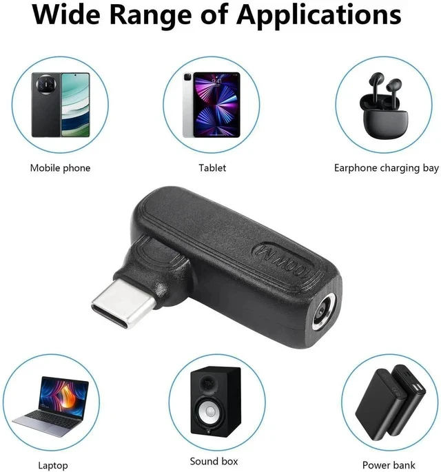 Alt view image 7 of 7 - 100W PD DC4506 to Type C Power Charging Adapter DC 4.5mm x 0.6mm Female to USB C Male Connector,Uilt-in with PD Automatic Identification Induction Chip,for Phones,Tablets,Laptops (4506 M)