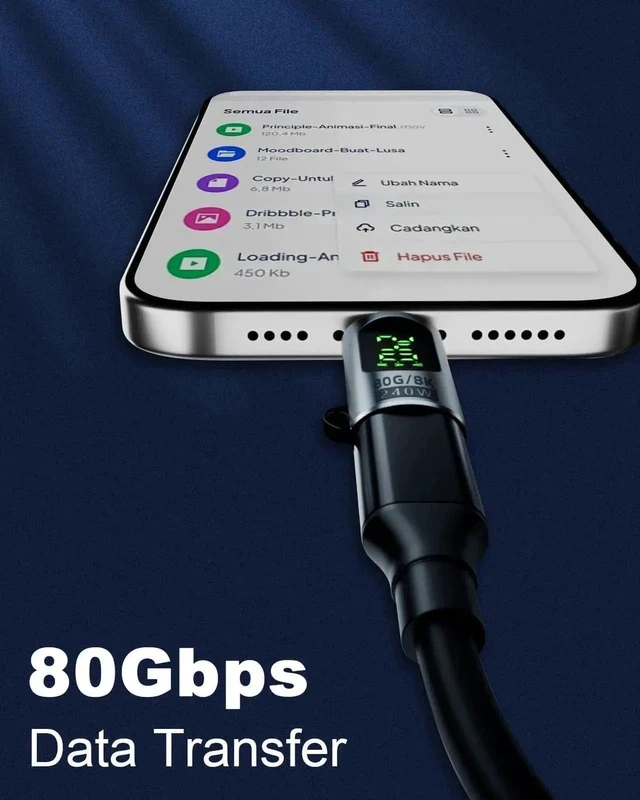 Alt view image 5 of 6 - 80Gbps USB C Extender Adapter with Power Meter Tester, 240W PD, 8K@60Hz Wattage, Voltage, Amperage LED Digital Display, USB C Male to Female Adapter for iPhone 15/16 (Grey-2 Pack)