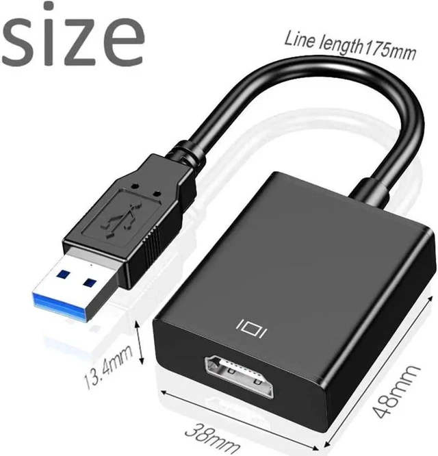 Alt view image 3 of 7 - USB to HDMI Adapter USB 3.0/2.0 to HDMI 1080P/60Hz Multi-Display Graphics Converter Cable with Video Audio for Laptop PC Monitor Projector HDTV Compatible with Windows (Not Support Linux Vista)