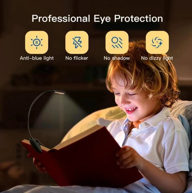 Alt view image 6 of 7 - Gemdeck Rechargeable Book Light Mini 7 LED Reading Light 3-Level Flexible Easy Clip Lamp Read Night Reading Lamp in Bed