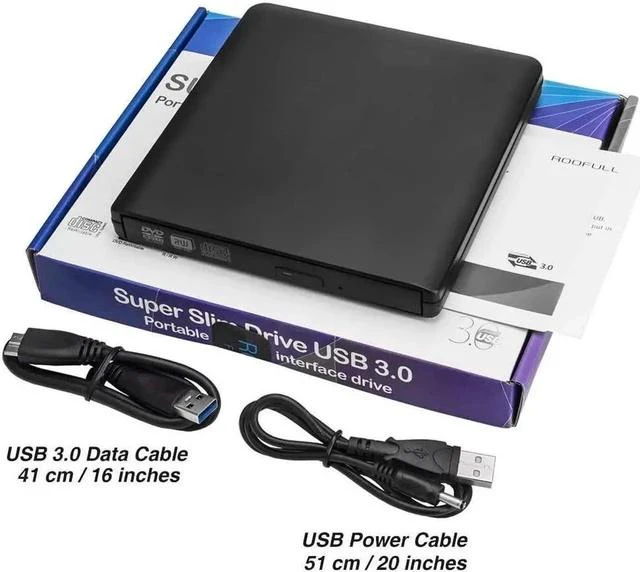 Alt view image 4 of 7 - Aluminum External CD Drive USB 3.0 Portable CD DVD +/-RW Drive DVD/CD ROM Rewriter Burner Writer Compatible with Laptop Desktop PC Windows Mac Pro MacBook (XD058, Black)
