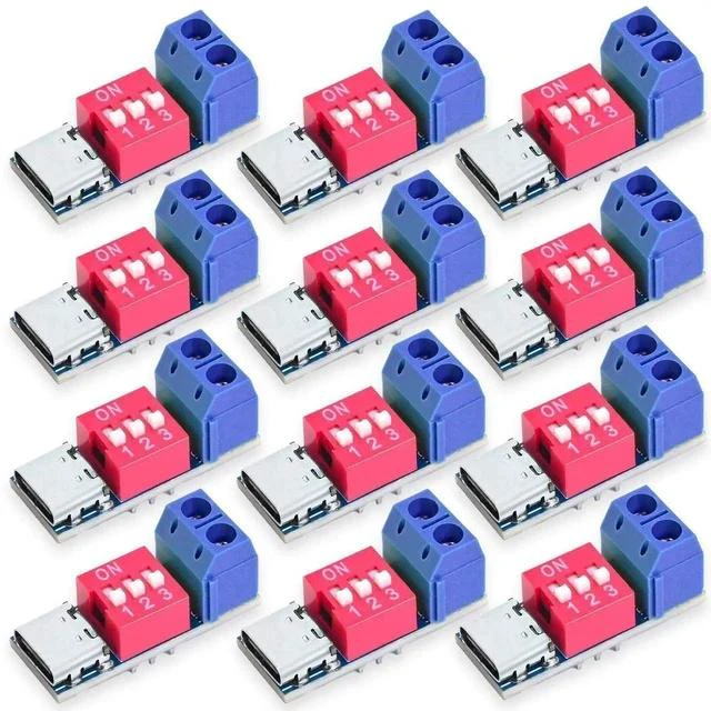 Main image of PD Fast Charging Test Board 5-20V Adjustable PD Trigger Board Module USB Type-C 100W Voltage Connetor Power Supply Accessories (12PCS)