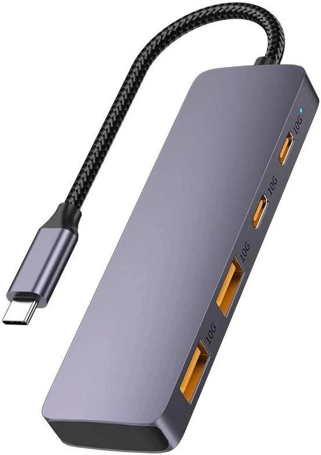 Main image of 10Gbps USB C Hub, USB C Multiport with 4 Port USB 3.2 10Gbps Transfer, USB Port Hub, USB Hub for Laptop, PC, MacBook, Keyboard, Mouse, Dell, HP, Lenovo