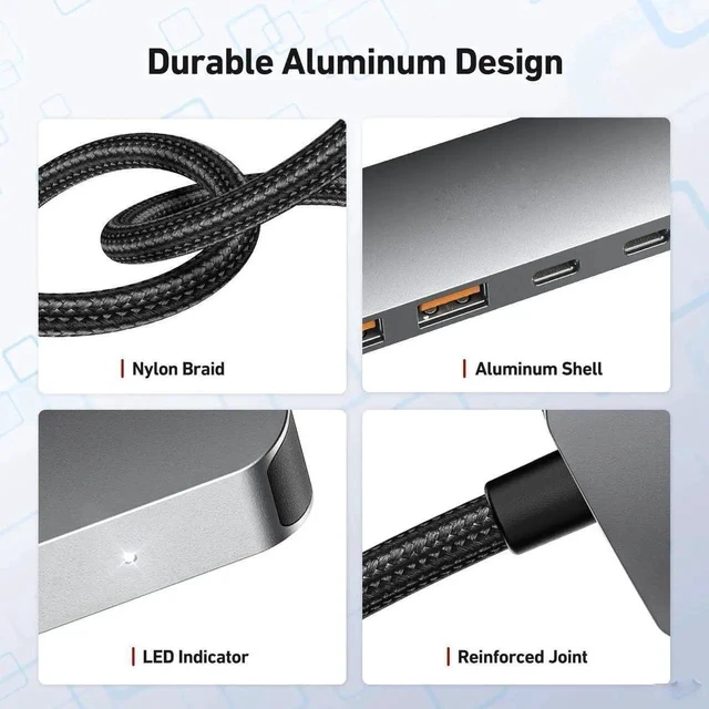 Alt view image 5 of 7 - 10Gbps USB C Hub, USB C Multiport with 4 Port USB 3.2 10Gbps Transfer, USB Port Hub, USB Hub for Laptop, PC, MacBook, Keyboard, Mouse, Dell, HP, Lenovo