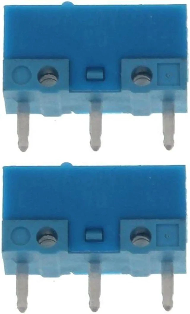 Alt view image 2 of 2 - 2Pcs Blue Dot Blue Shell 0.74N Mouse Micro Switch Gold Alloy Contacts 50 Millions Lifetime