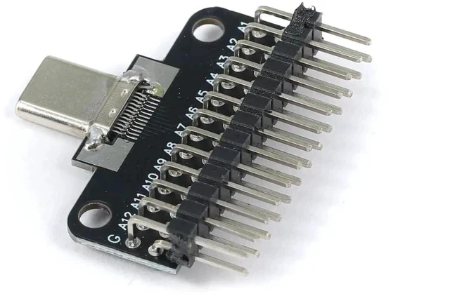 Alt view image 2 of 2 - USB 3.1 Type-C Male Adapter Board with PCB Board Test Board 24P Male Chassis Connector 3pcs