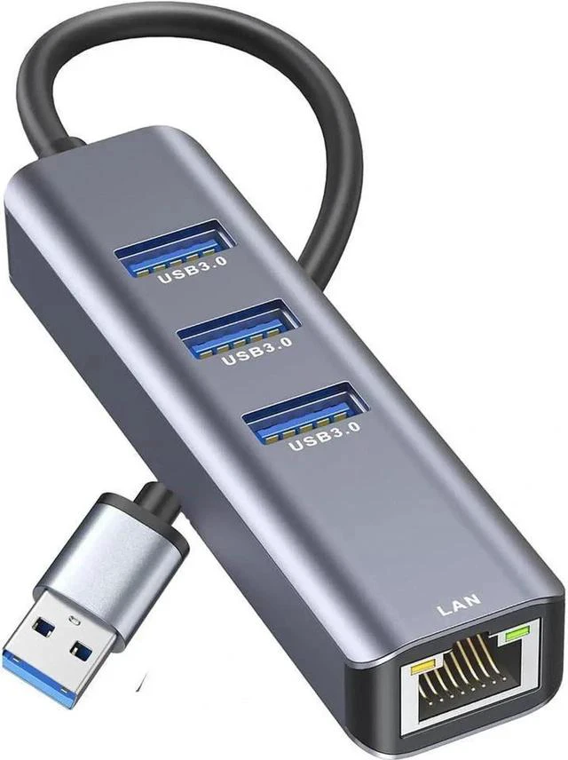 Main image of USB to Ethernet Adapter | 4-in-1 USB-3.0 Hub to Gigabit RJ45 with 3-Port USB 3.0 Network Adapter for MacBooks/ChromeBooks/Surface laptops and USB devices etc