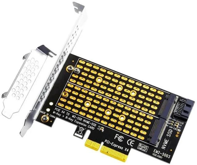 Main image of PCIE 4.0 To M2/M.2 Adapter SATA M.2 SSD PCIE Adapter NVME/M2 PCIE Adapter SSD M2 To SATA PCI-E Card M Key +B Key-AB01
