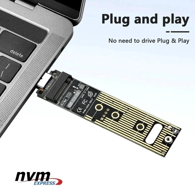 Alt view image 4 of 7 - NVME to USB Adapter USB 3.1 Gen 2 to M.2 NVMe SSD Converter Adapter 10Gbps PCIe Based M Key Hard Drive Reader Max 4TB Support UASP for 2280 2260 2242 2230 SSD (Only for M.2 NVME)