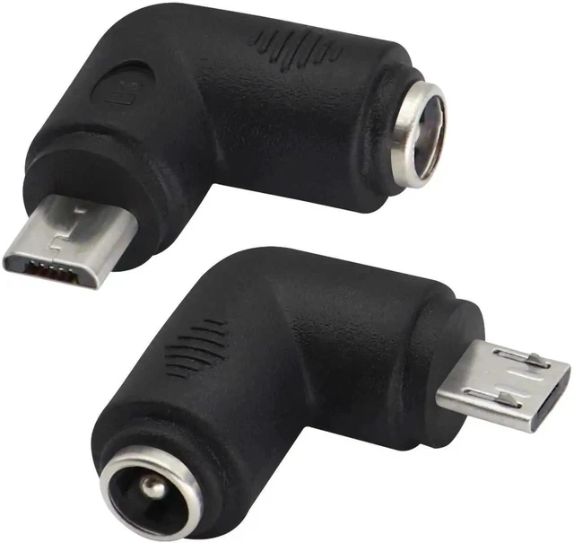 Alt view image 3 of 6 - 90 Degree Micro DC Power Adapter 90 Degree DC5.5x2.1mm to Micro USB 5V DC Power Supply Charging Connector for Cellphone, Tablet,MP3 and Micro USB Device.(2Pack/Micro)