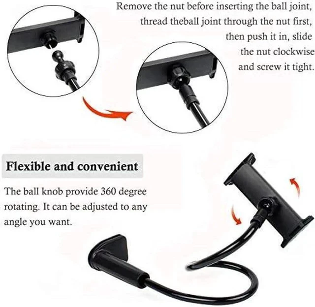 Alt view image 7 of 7 - Gooseneck Tablet Stand & Cell Phone Holder,Universal 360° Flexible Tablet Mount| Lazy Arm Holder Clamp Mount Bracket Bed Dock Compatible with Pad Mini/Air 2/3/4,Tab 2 3 and 4.7-10.5" Devices
