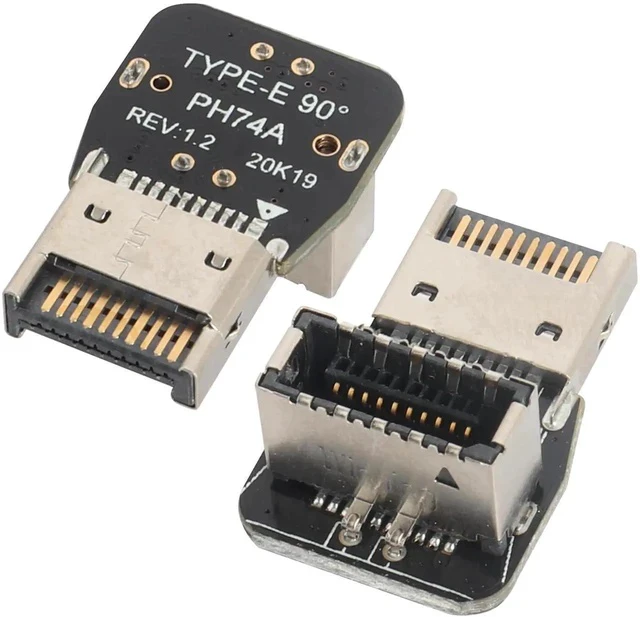 Alt view image 2 of 6 - 1Pack 90 Degree Type-E USB 3.1 Front Panel Header Adapter - Up-Right Angle USB 3.1 Type-E Male to Female Front Panel Internal Power Connector for Motherboard