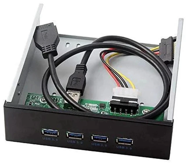 Alt view image 6 of 7 - USB 3.0 HUB 4 Ports HUB Front Panel to Motherboard 20Pin 19Pin Header Connector Cable Compatible for 5.25" CD-ROM Bay
