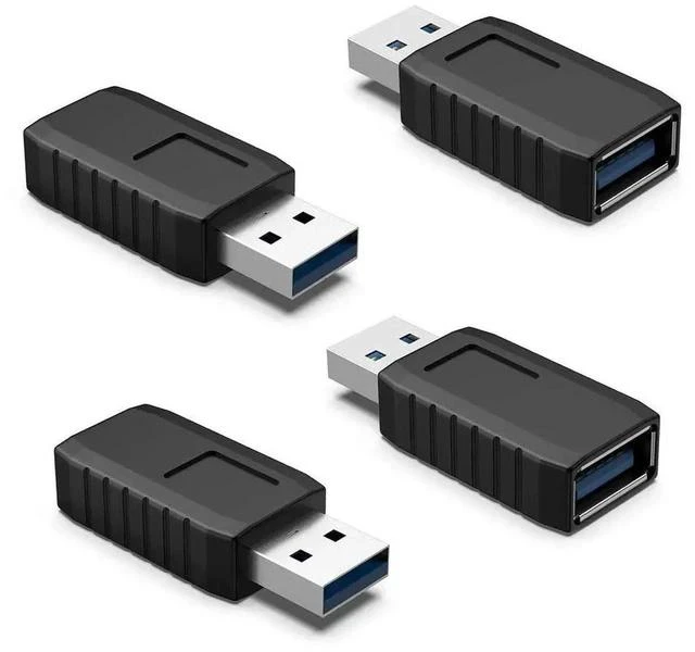 Main image of USB Coupler Male to Female 4Packs USB 3.0 Type A Adapter Superspeed 5Gbps USB Port Extension Connector Bridge Compatible with Laptop Computer Hard Drive Printer Camera