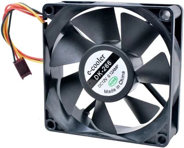 Alt view image 2 of 4 - R128025DU T 8cm 80mm fan 80x80x25mm DC12V 0.40A 3 lines Resistance temperature controlled cooling fan for chassis power supply