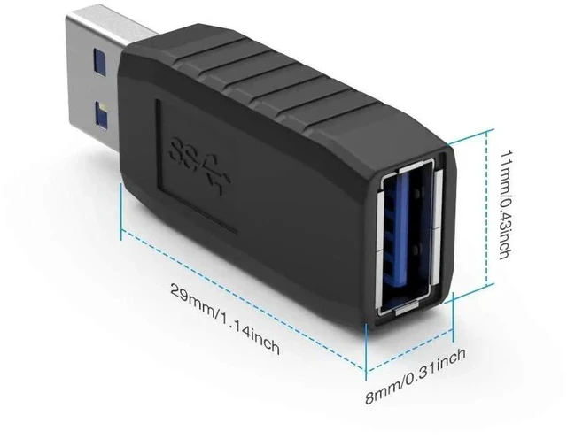 Alt view image 3 of 7 - USB Coupler Male to Female 4Packs USB 3.0 Type A Adapter Superspeed 5Gbps USB Port Extension Connector Bridge Compatible with Laptop Computer Hard Drive Printer Camera