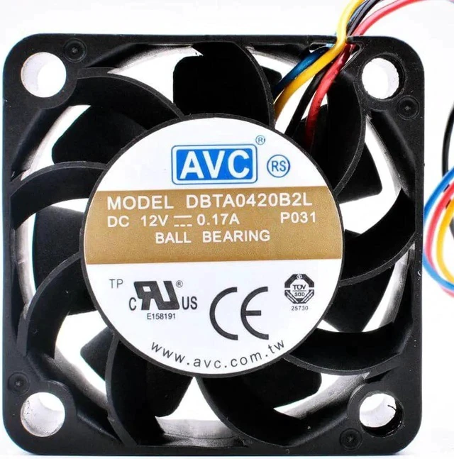 Alt view image 3 of 4 - DBTA0420B2L 4cm 40x40x20mm 4020 40mm fan 12V 0.17A 4lines Computer CPU small cooling fan