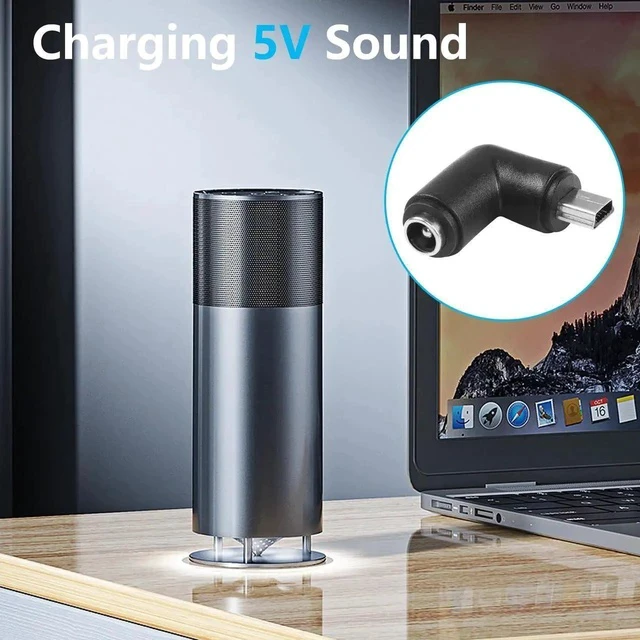 Alt view image 3 of 6 - 5pcs 90 Degree DC5521 to Mini USB Adapters DC 5.5x2.1mm Female to Mini USB Male Connector 5V Power Supply Charge Adapter for Sound,Camera,Desk Lamps,Small Fan