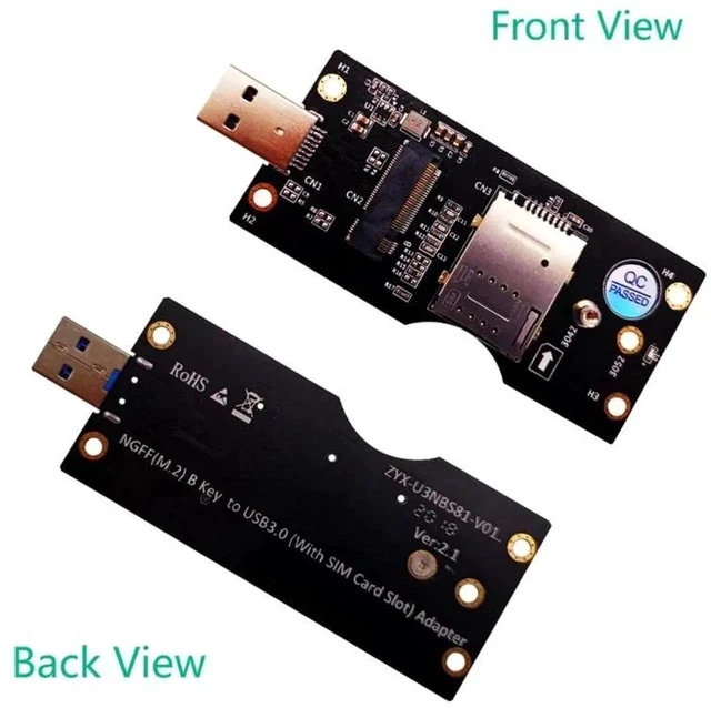 Alt view image 5 of 6 - NGFF M.2 Key B to USB 3.0 Adapter Riser Card Converter for Desktop PC Laptop Black