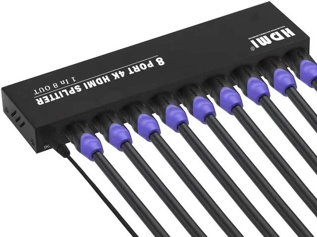 Main image of 4K HDMI Splitter 1 in 8 Out, 4K@30Hz 1080P 8 Port Powered HDMI Splitter for Monitor, TV, Project
