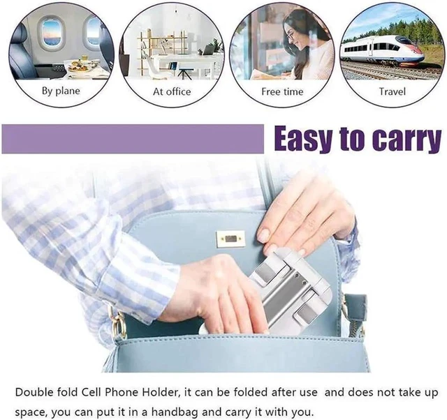 Alt view image 6 of 7 - Upgraded Desktop Cell Phone Holder, Adjustable Desktop Cell Phone Stand Cradle Dock Compatible Tablet Stand Foldable Phone Stand Dock for Desk For 4-12.9in Phone iPad,Tablet Kindle White