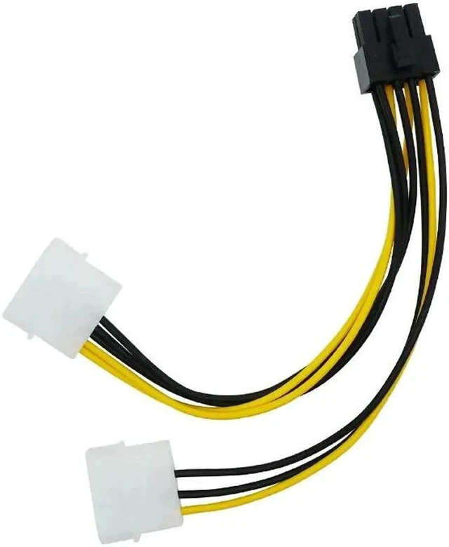 Alt view image 3 of 3 - 18cm 8Pin To Dual 4Pin Video Card Power Cord Y Shape 8 Pin PCI Express To Dual 4 Pin M-olex Graphics Card Power Cable