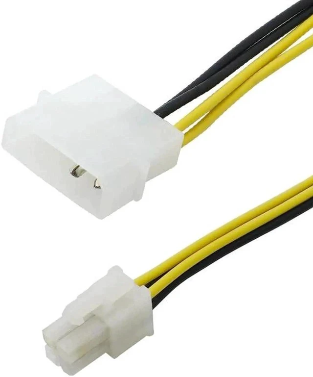 Alt view image 3 of 5 - SATA Power Cable for Motherboard ATX P4 to M-olex 4pin Power Cables 15CM