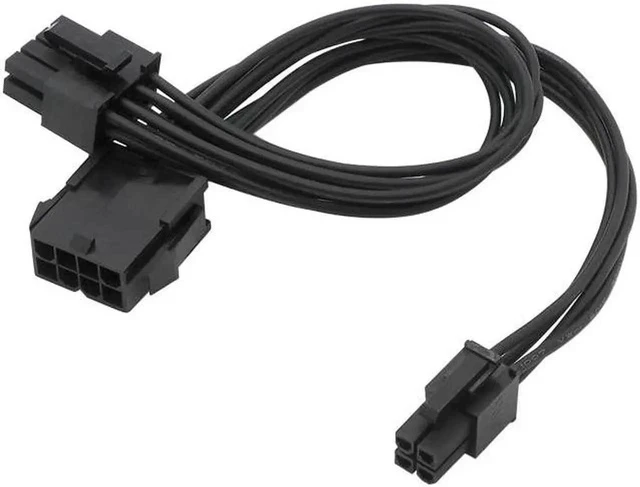 Alt view image 4 of 4 - CPU 8Pin To 8+4pin Power Supply Extension Cable Cord Lead Sleeve Black 20cm