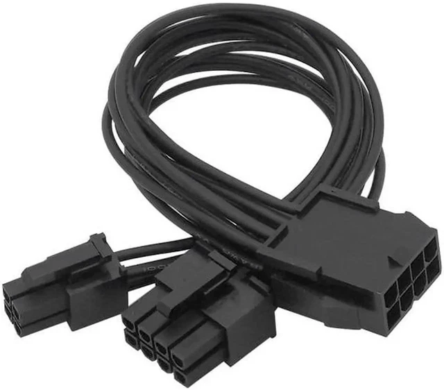 Alt view image 3 of 4 - CPU 8Pin To 8+4pin Power Supply Extension Cable Cord Lead Sleeve Black 20cm