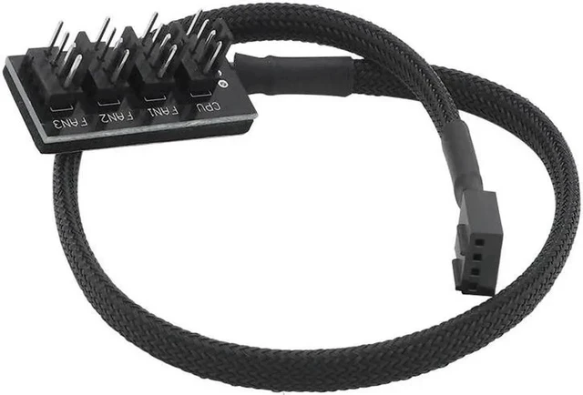 Alt view image 2 of 5 - 1 Female To 4 Male 4-Port Socket Power Cable For 4-Pin PWM Connector Cooling Fan