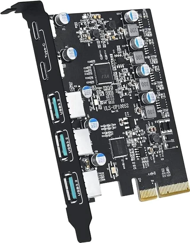 Main image of 5-Ports PCI-E to USB 3.0 Expansion Card, 5Gbps High Speed USB3.0 PCI-EX1 X4 X8 X16 Adapter, Internal USB3.0 Hub Converter for Desktop PC, (2X USB C - 3X USB A)