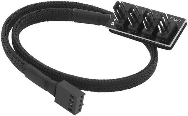 Alt view image 3 of 5 - 1 Female To 4 Male 4-Port Socket Power Cable For 4-Pin PWM Connector Cooling Fan