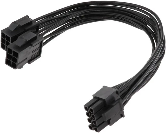 Alt view image 2 of 6 - 20cm 18AWG PCI-E Double 6 Pin to 8 Pin Graphics Card Modular Power Cable