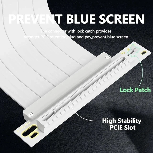 Alt view image 4 of 7 - PCI-E 4.0 Riser Cable, PCIe 4.0 x16 200mm High Speed Flexible Extender Card Extension Port 90 Degree Adapter, PCIe 4.0 | Older Compatible, EMI Shielded 30 AWG, TPE Cable Sleeves