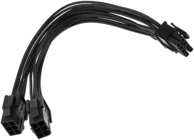 Alt view image 3 of 6 - 20cm 18AWG PCI-E Double 6 Pin to 8 Pin Graphics Card Modular Power Cable