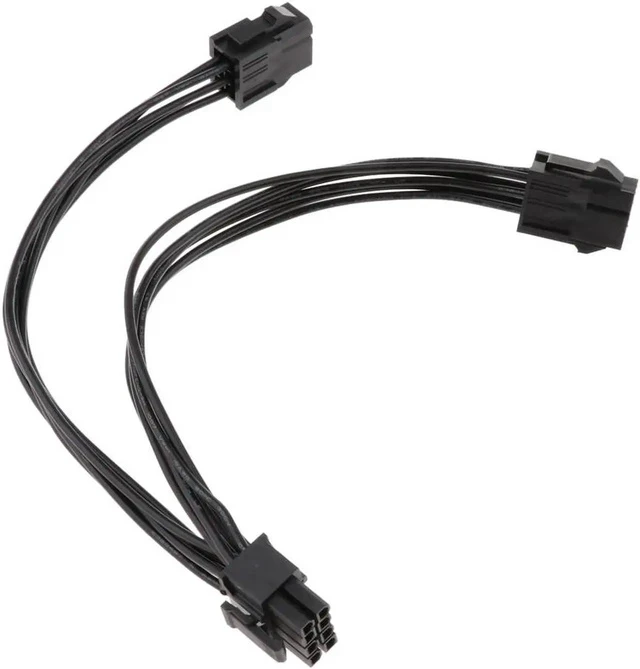 Alt view image 5 of 6 - 20cm 18AWG PCI-E Double 6 Pin to 8 Pin Graphics Card Modular Power Cable