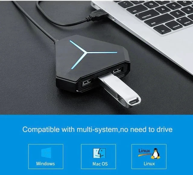 Alt view image 5 of 7 - USB 3.0 Hub Splitter Super Speed 6 Port USB3.0 Ultra Slim Data Hub with LED Indication Compatible with Windows, Mac Os X, and Linux(6USB 3.0)