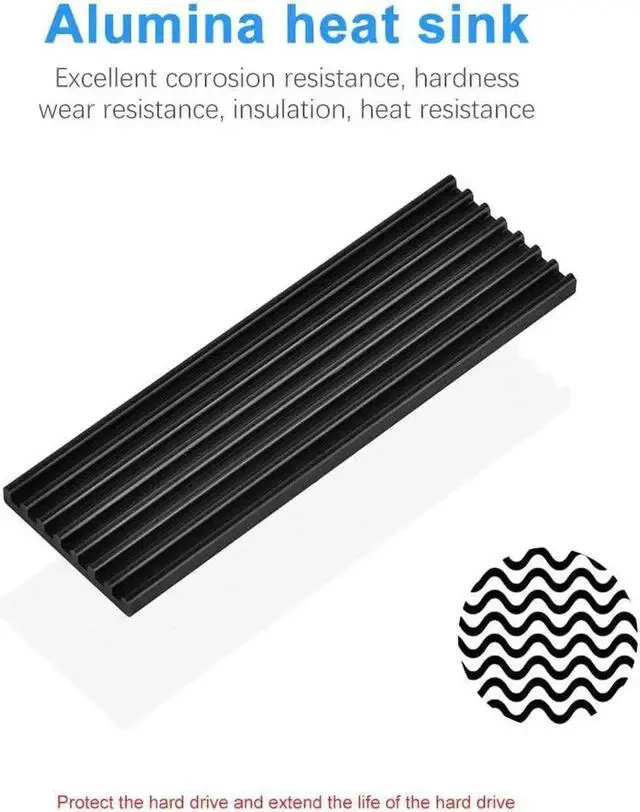 Alt view image 3 of 4 - M.2 2280 Heatsink, Double-Sided Heat Sink Alloy Aluminum NGFF NVME Cooling Sink with 4 Thermal Conductivity Silicone Pads M.2 SSD Cooler Set for 2280 M.2 SSD