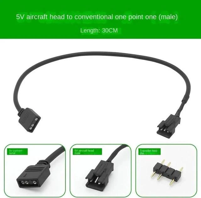 Main image of 5V 3PIN 1 to 1/2/3/4/5/6/8 Computer motherboard Splitter Convert Cable SM3P RGB fan adapter male/Female connector(male 3pin 1 to 1)