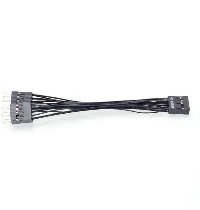 Alt view image 3 of 3 - Motherboard 9Pin HD Audio 1 to 2 Port Multiplier Y Splitter Male to Female Extension Cable