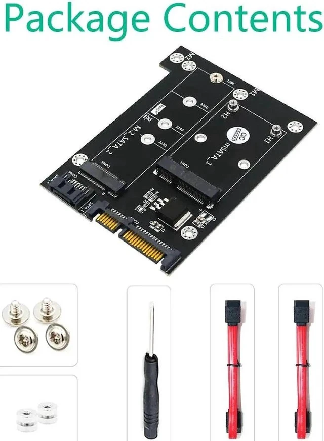 Alt view image 4 of 6 - Riser 2 in 1 mSATA / M2 NGFF SSD to Dual SATA 3.0 Converter M.2 SATA Adapter mSATA to SATA Expansion Card Board for Miner Mining