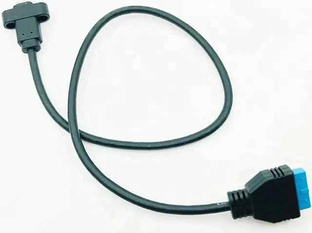 Alt view image 5 of 6 - Connectors USB3.0 20/19Pin to Type-C Single Port USB 3.1 Type C USB-C Female to USB 3.0 Motherboard 19pin Header Cable 50cm