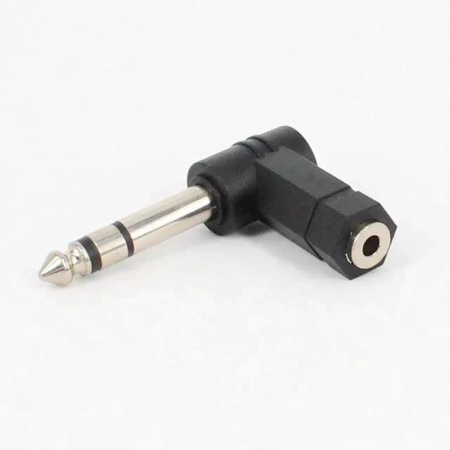 Alt view image 3 of 6 - 1/4 Inch TRS to 3.5mm Right Angle Adapter 90 Degree 6.35mm 3 Pole Male to 3.5mm Female Stereo AUX Headphone Audio Right Angle Converter Connector 2 Pcs